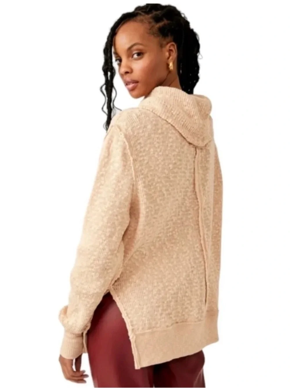 Free People We The Free Tommy Turtleneck Slouchy Sweater in Toasted Almond 🤍✨